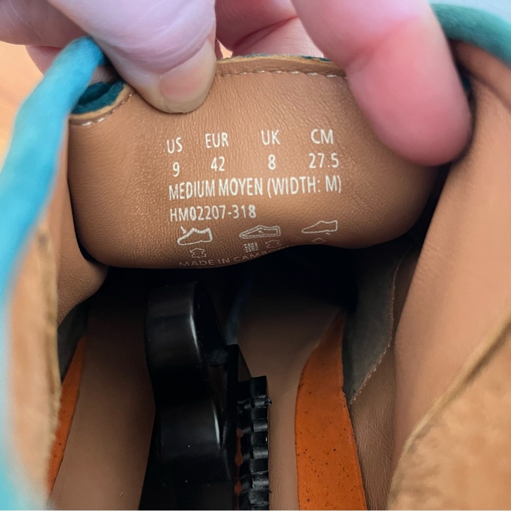 Men’s Hush Puppies Bridgeport 2 Chukka Boots In Teal Suede Orange Laces Size 9 - Picture 6 of 7